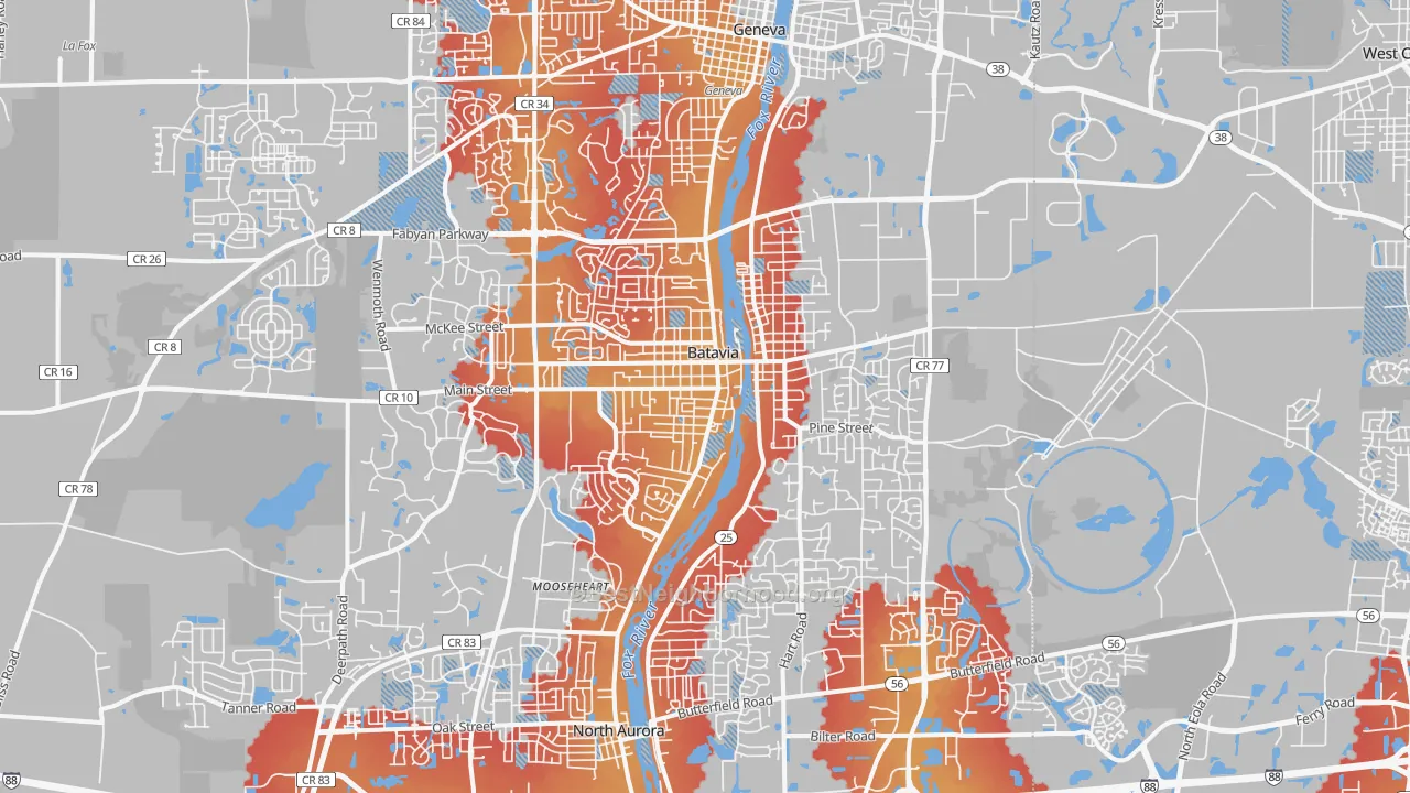 Transit Grade map of 60510, IL
