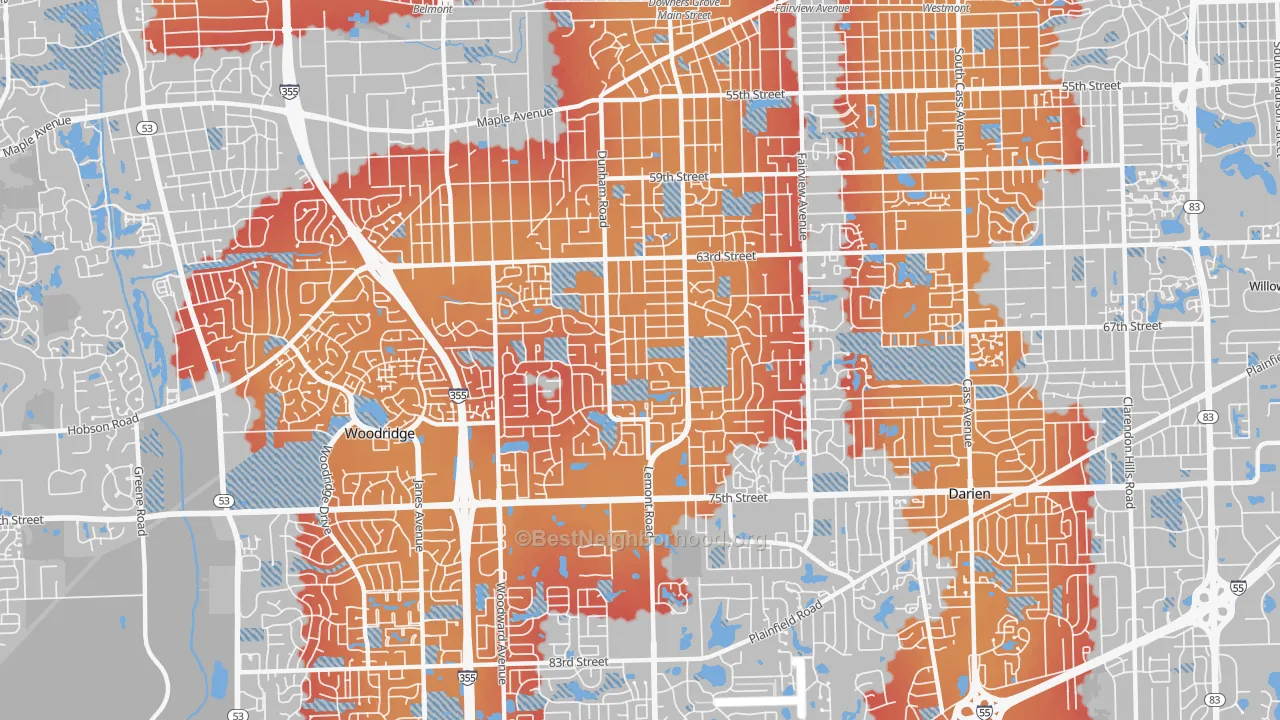 Transit Grade map of 60516, IL