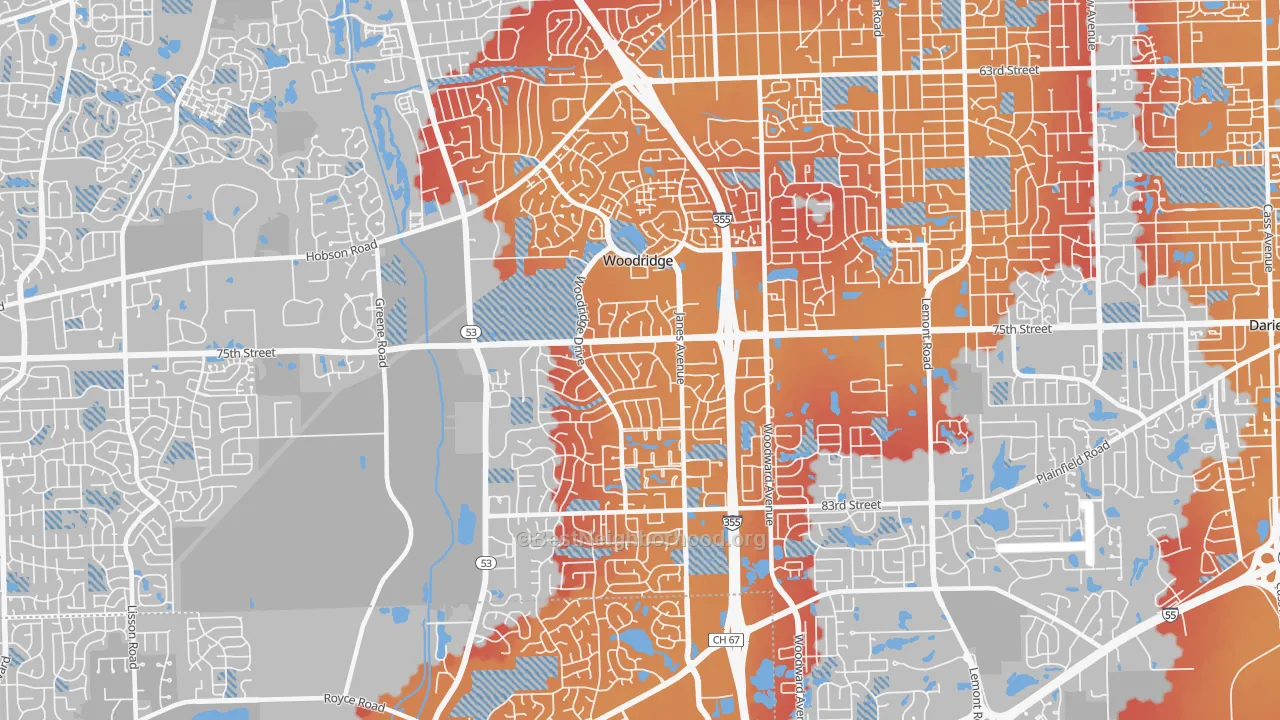 Transit Grade map of 60517, IL