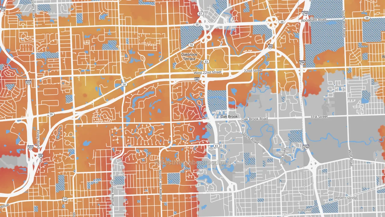 Transit Grade map of 60523, IL