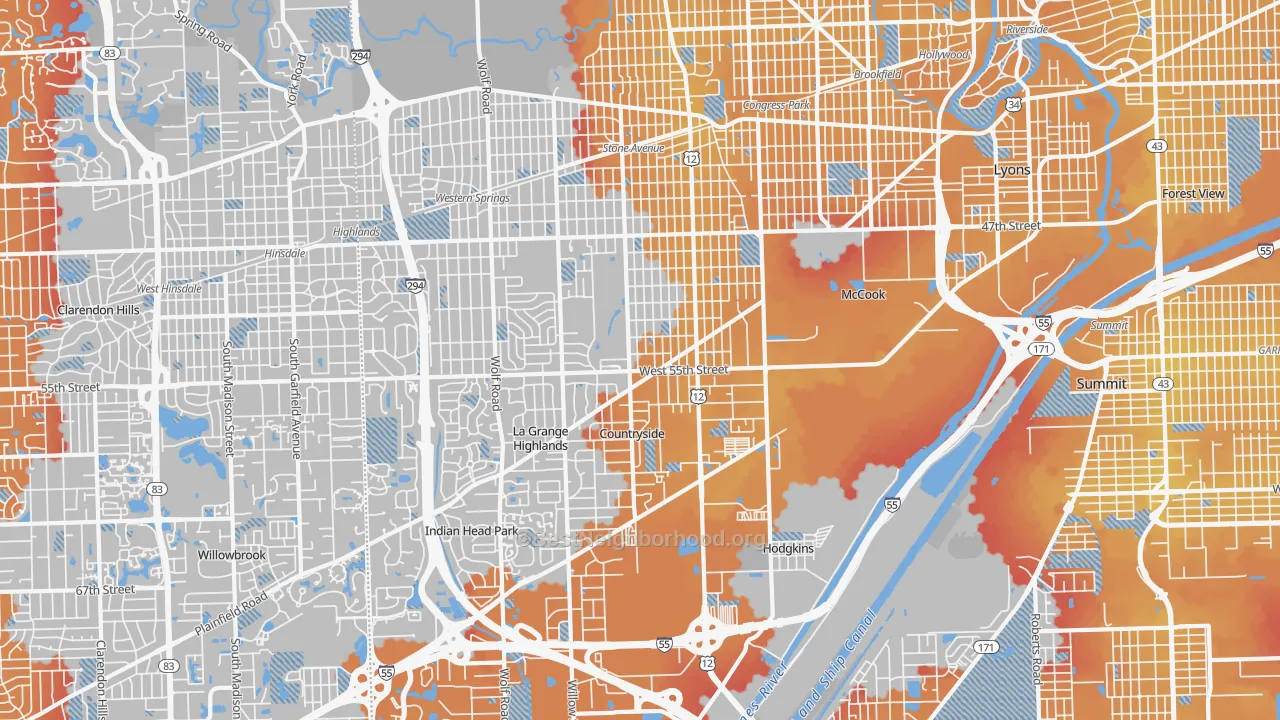 Transit Grade map of 60525, IL