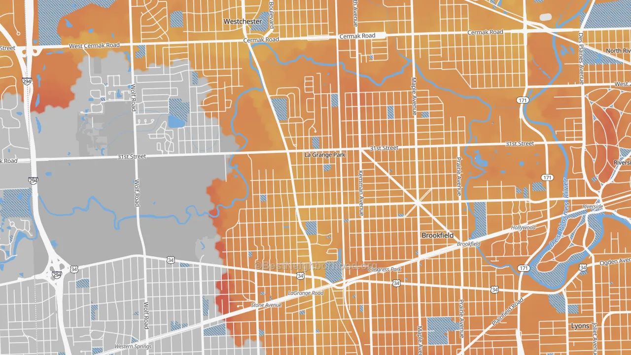 Transit Grade map of 60526, IL