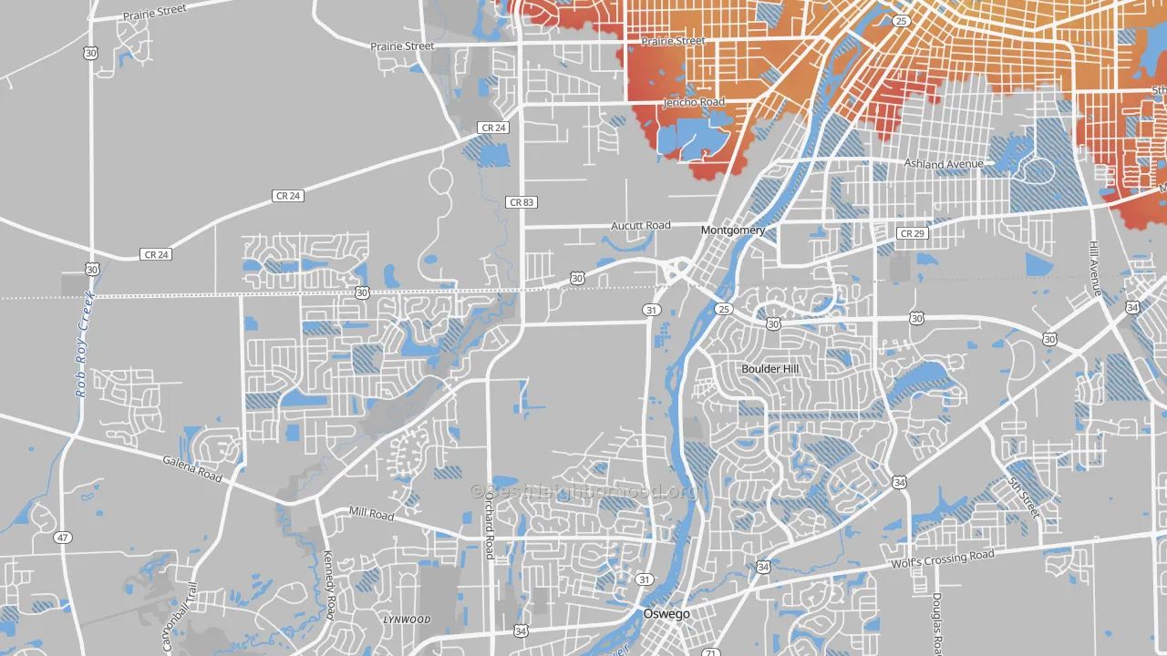 Transit Grade map of 60538, IL