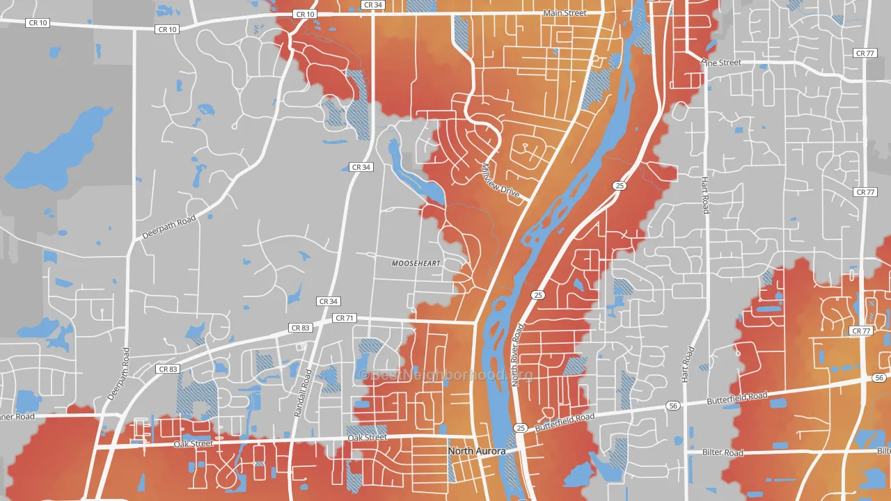Transit Grade map of 60539, IL