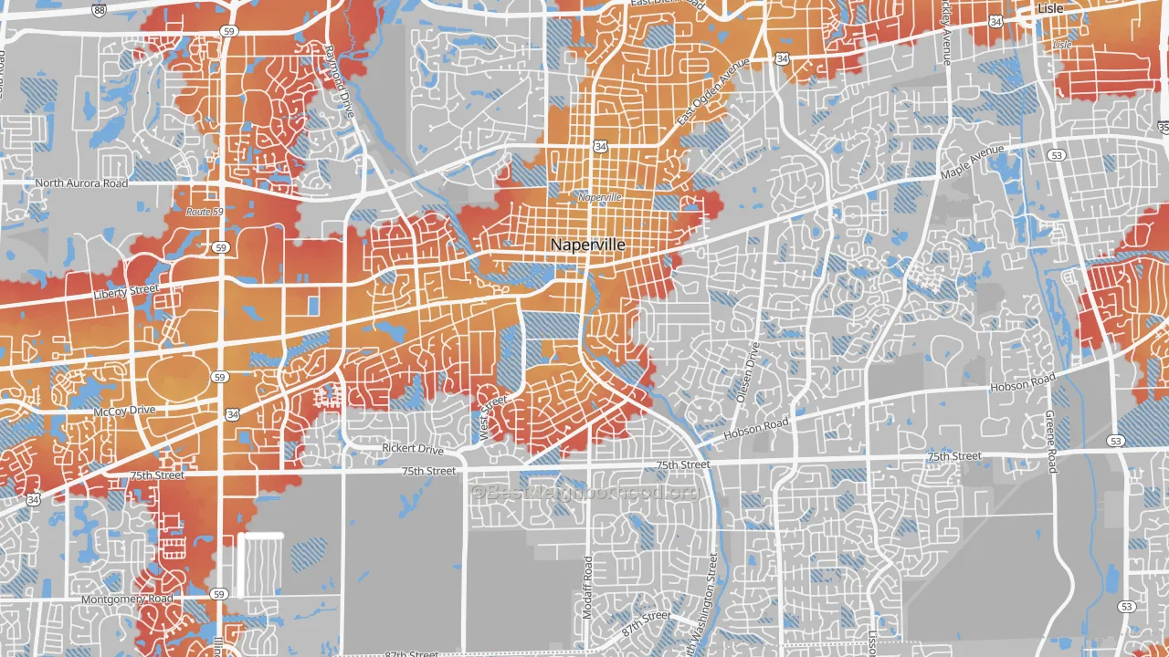 Transit Grade map of 60540, IL