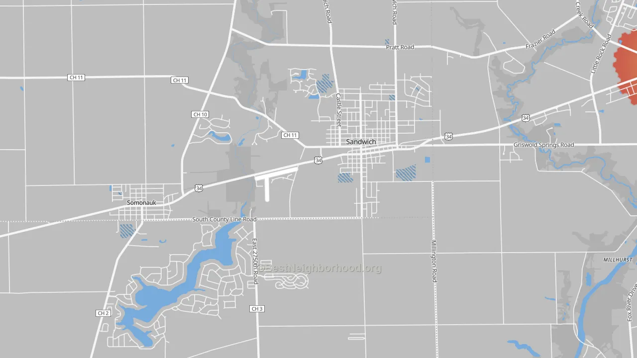 Transit Grade map of 60548, IL