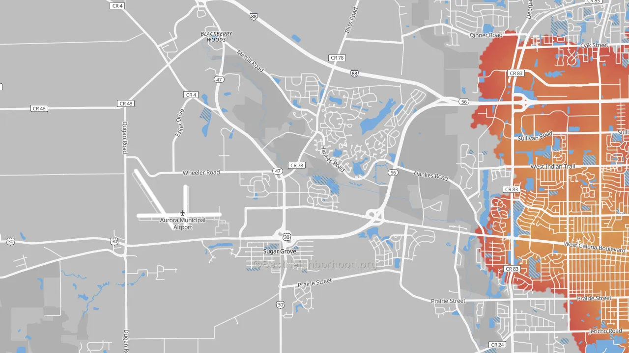Transit Grade map of 60554, IL