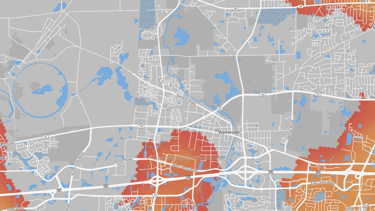 Transit Grade map of 60555, IL