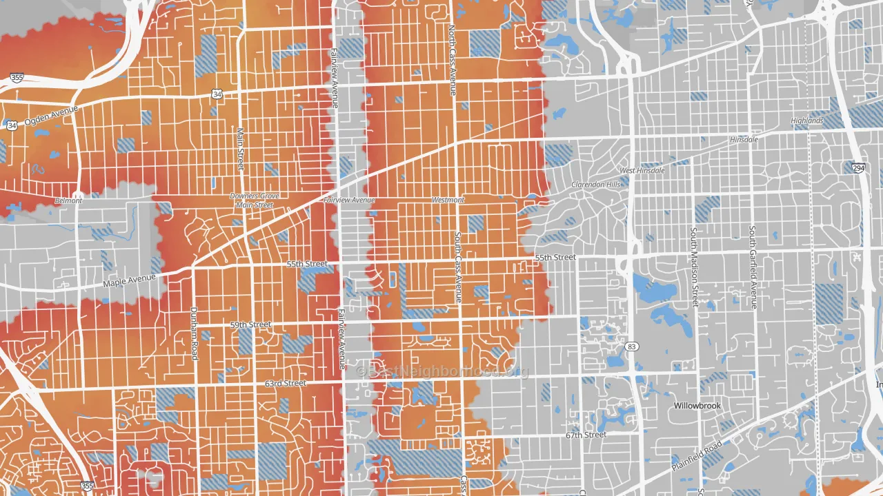 Transit Grade map of 60559, IL