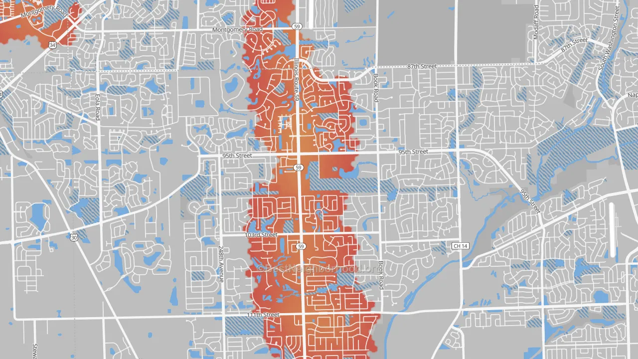 Transit Grade map of 60564, IL