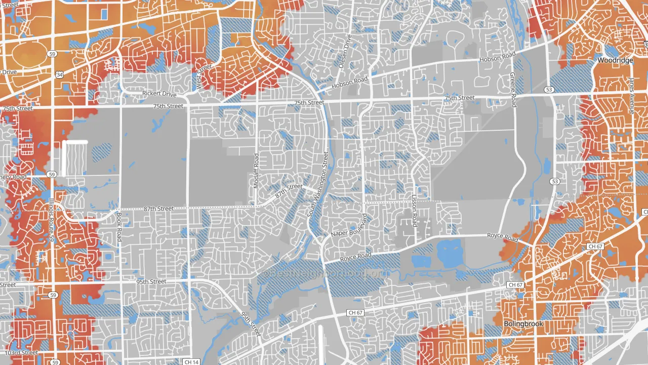 Transit Grade map of 60565, IL