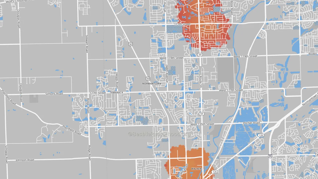 Transit Grade map of 60585, IL