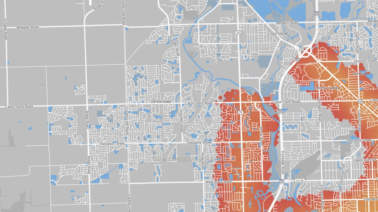 Transit Grade map of 60586, IL