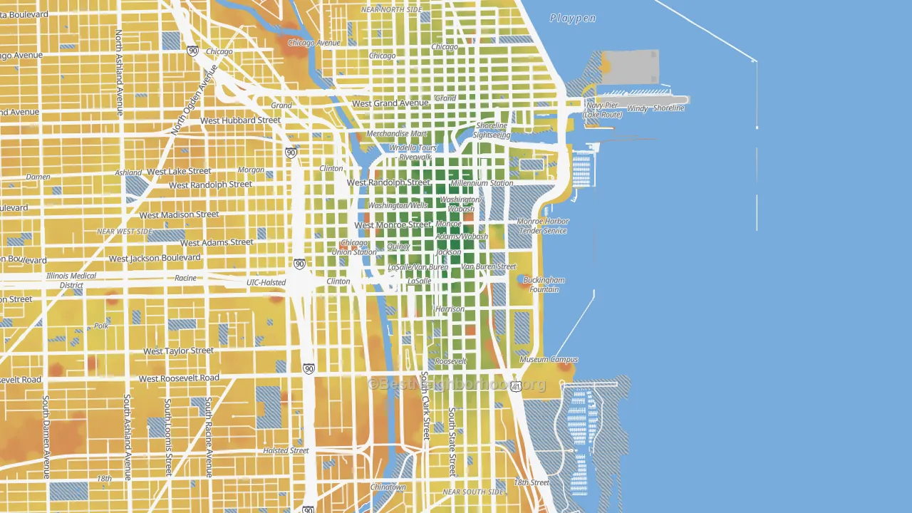 Transit Grade map of 60604, IL