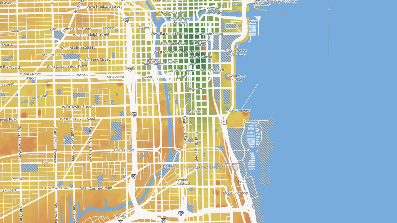Transit Grade map of 60605, IL