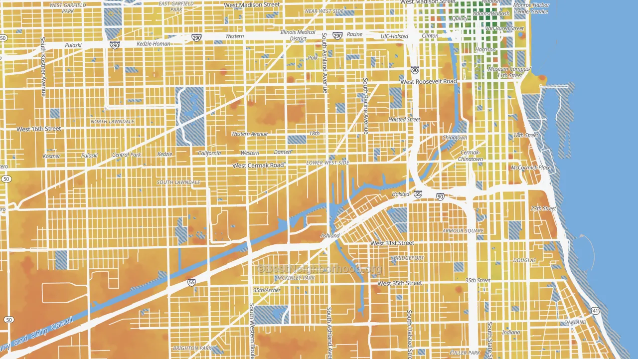 Transit Grade map of 60608, IL