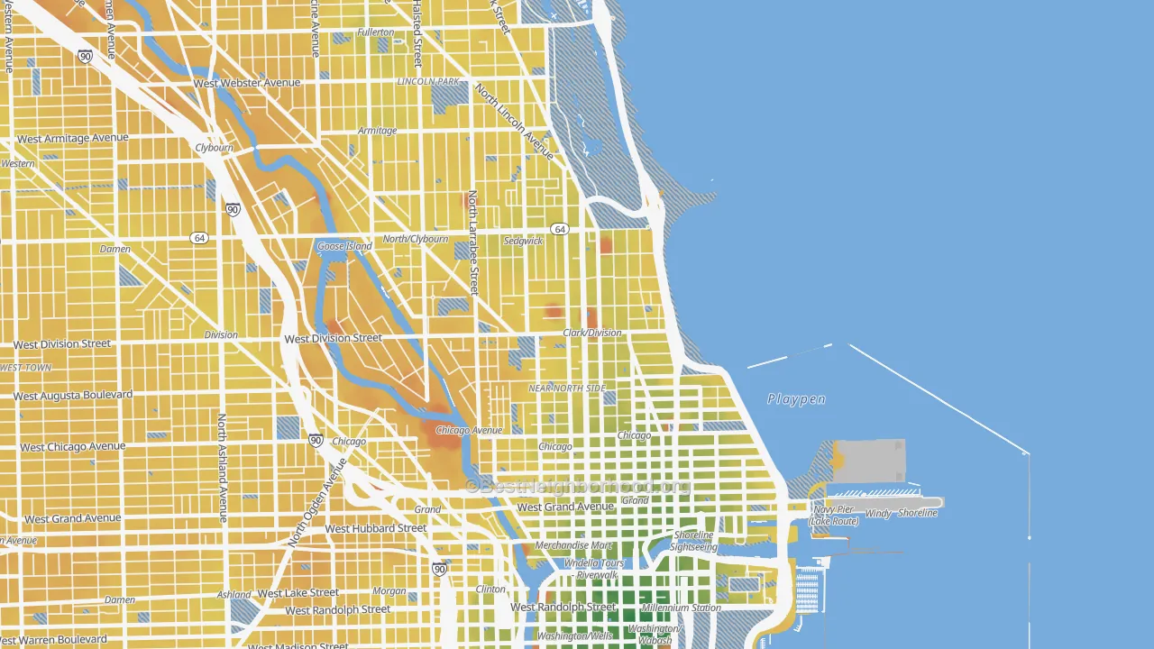Transit Grade map of 60610, IL