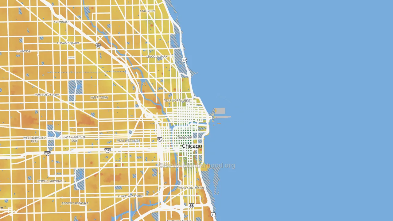 Transit Grade map of 60611, IL