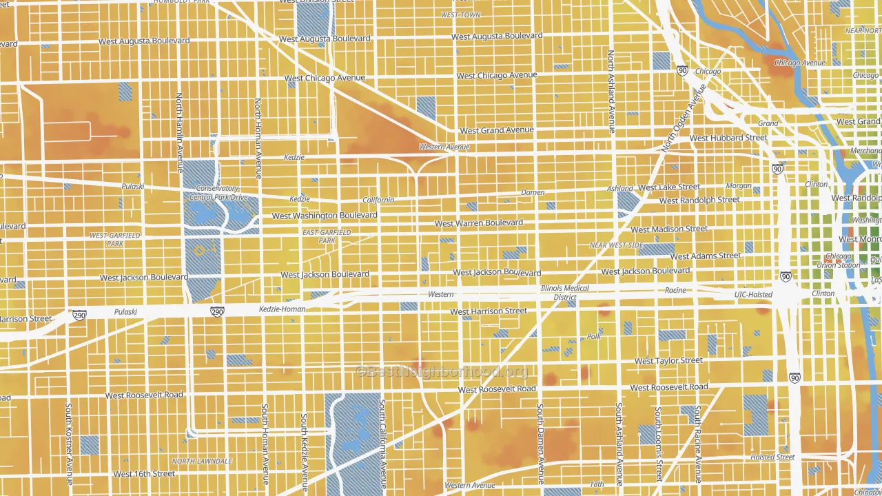 Transit Grade map of 60612, IL