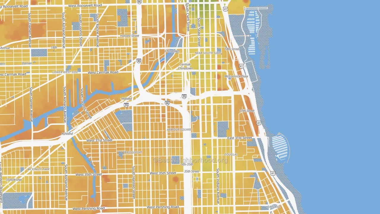 Transit Grade map of 60616, IL