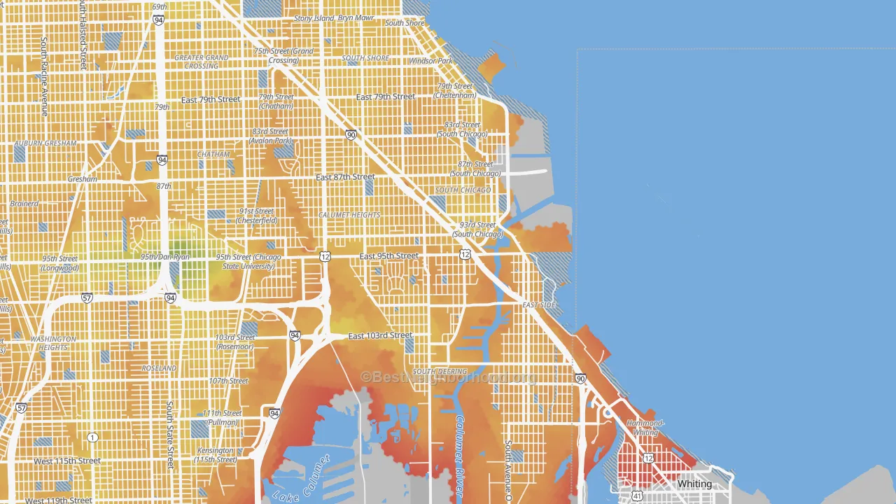 Transit Grade map of 60617, IL