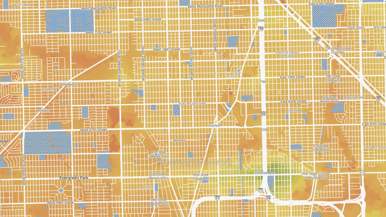 Transit Grade map of 60620, IL
