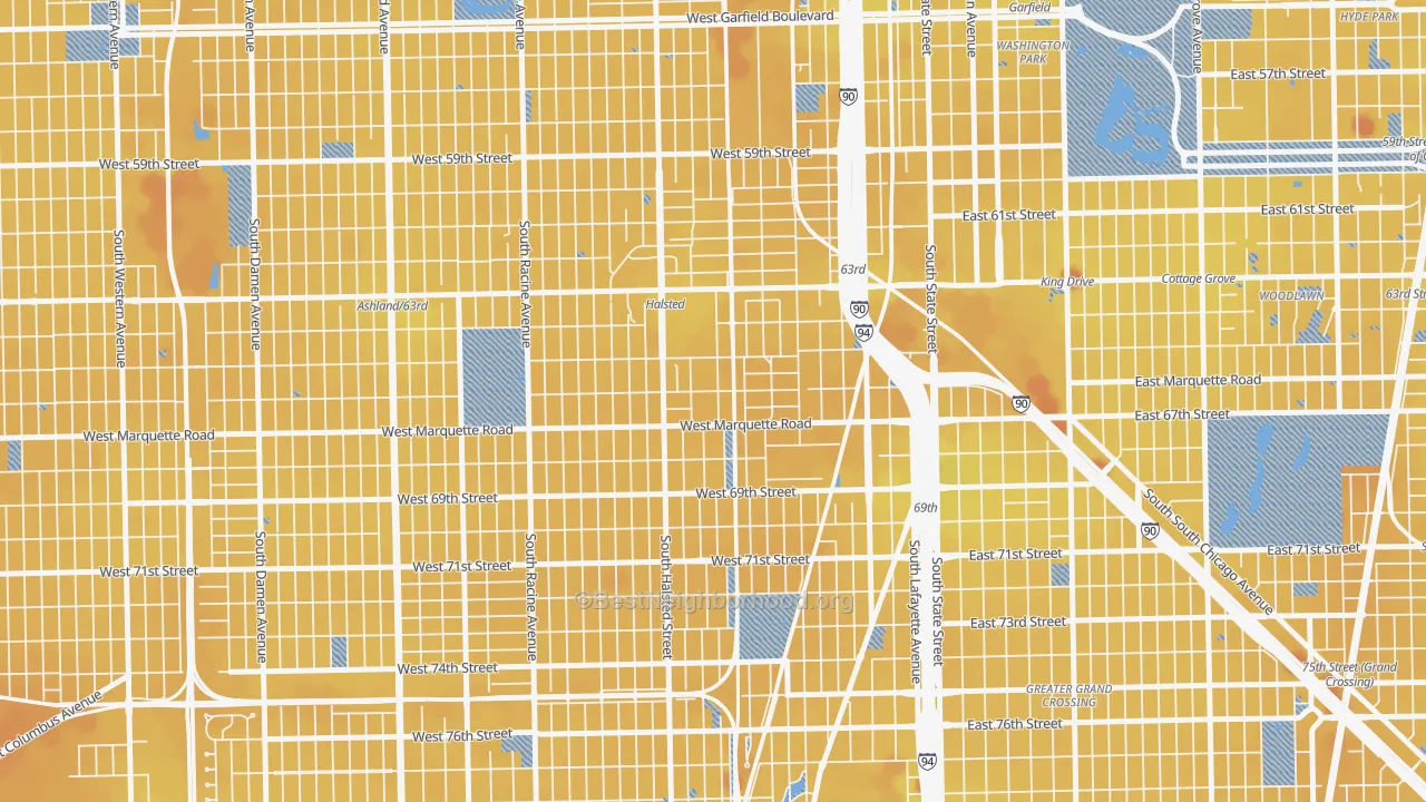 Transit Grade map of 60621, IL