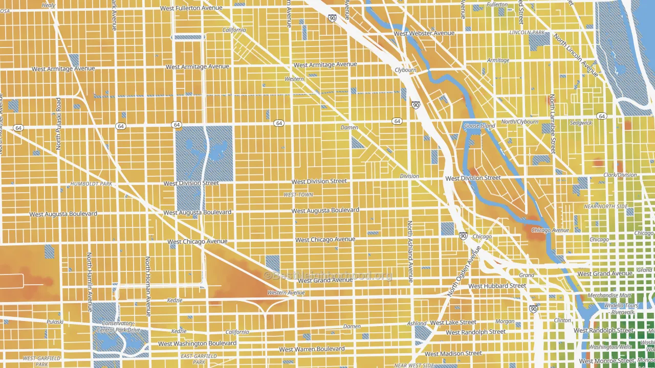 Transit Grade map of 60622, IL