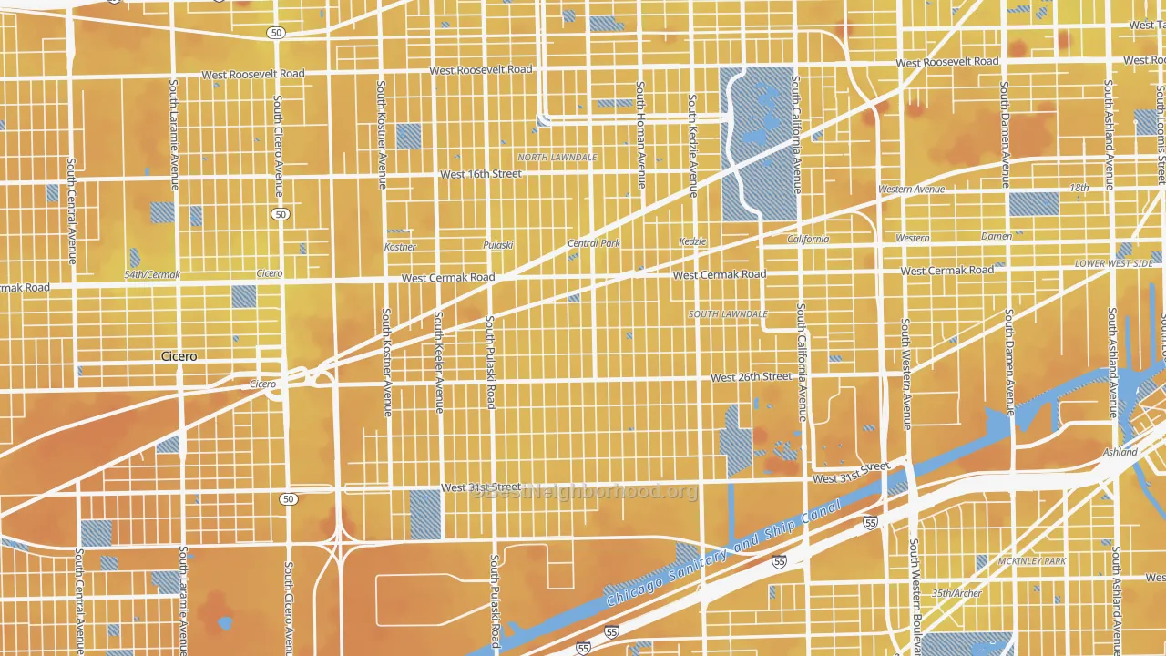 Transit Grade map of 60623, IL