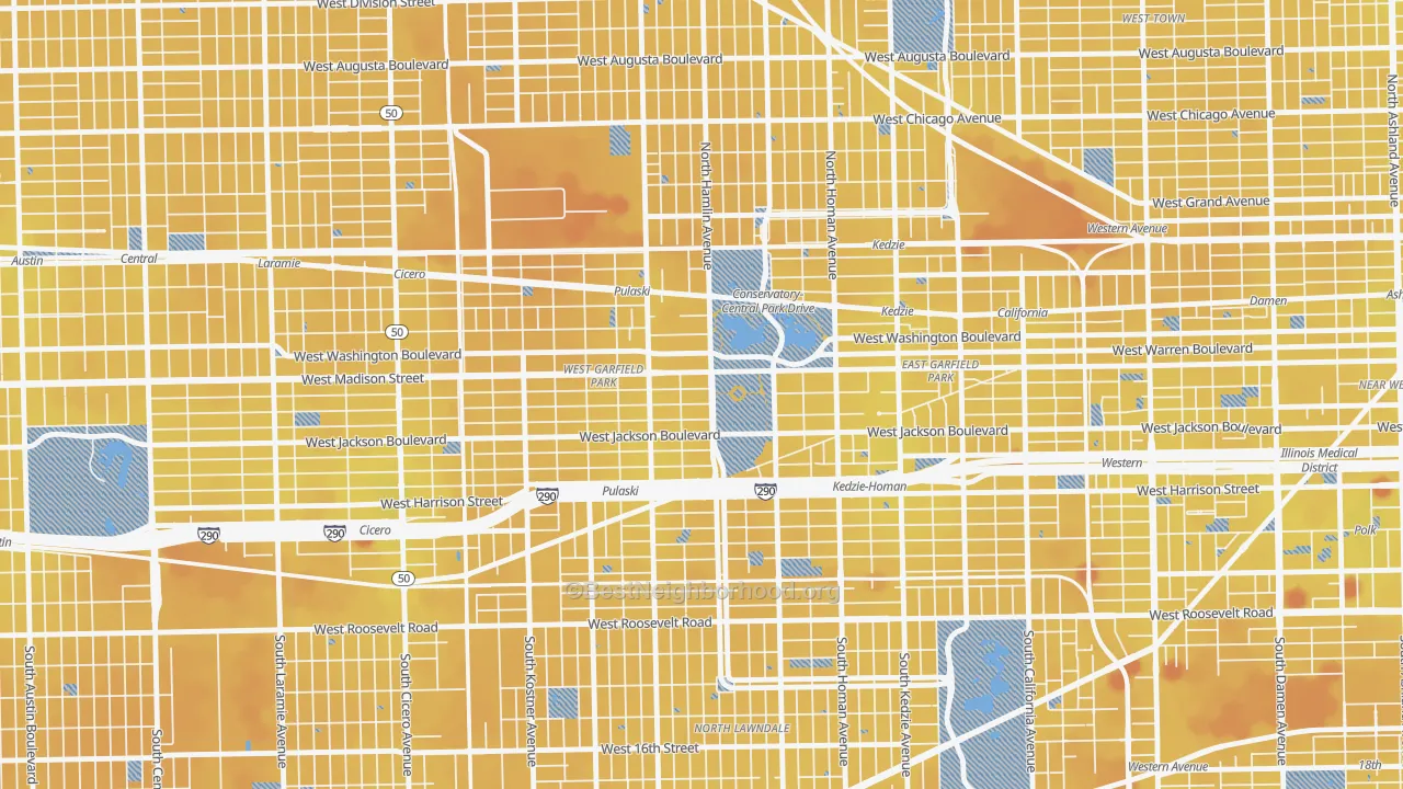 Transit Grade map of 60624, IL