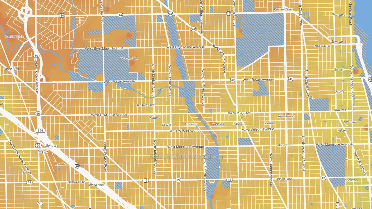 Transit Grade map of 60625, IL