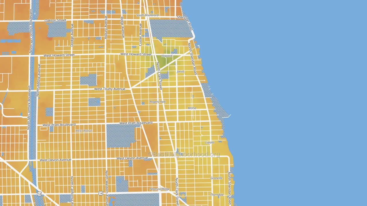 Transit Grade map of 60626, IL