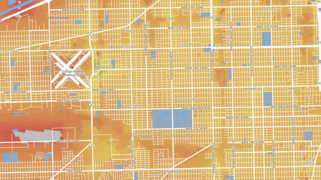 Transit Grade map of 60629, IL
