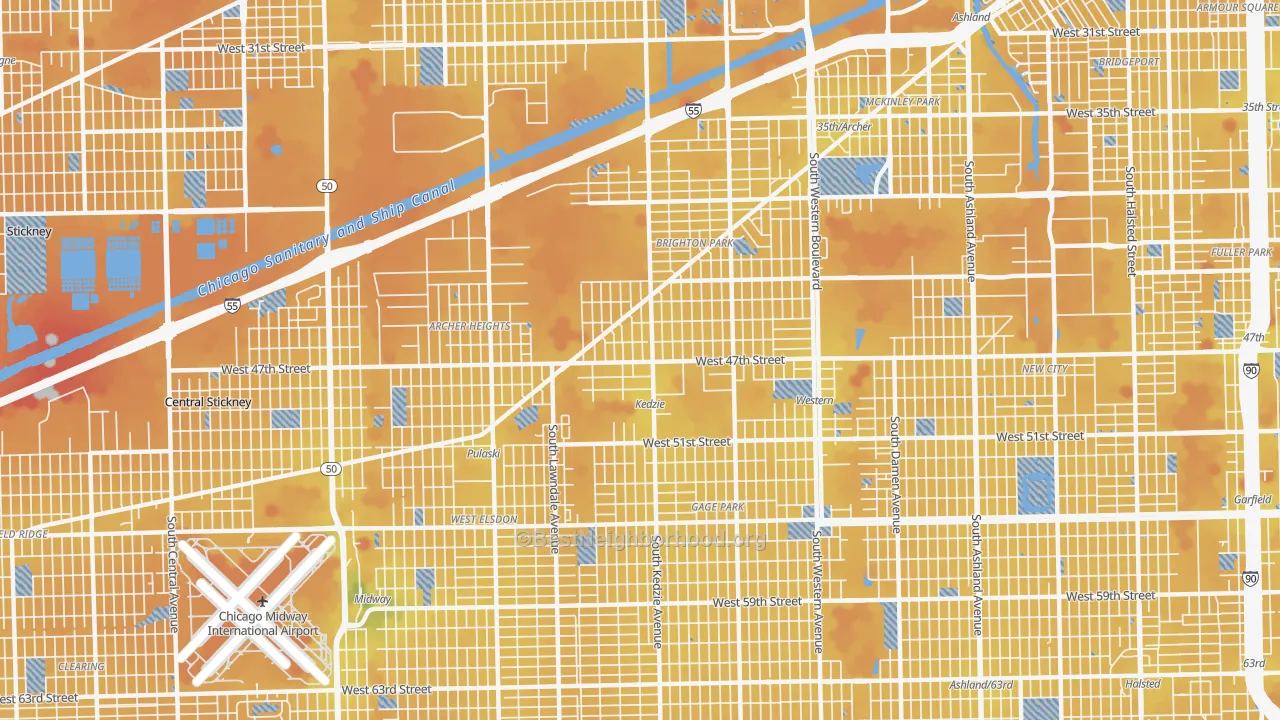 Transit Grade map of 60632, IL