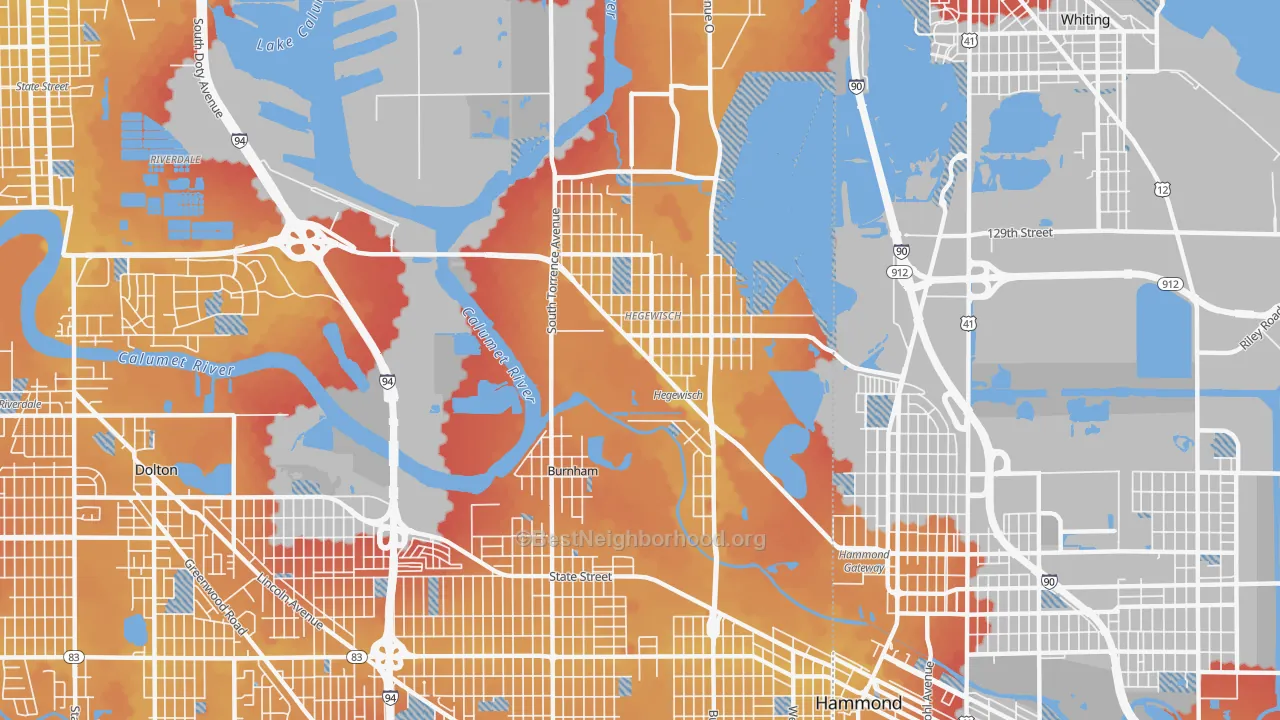 Transit Grade map of 60633, IL