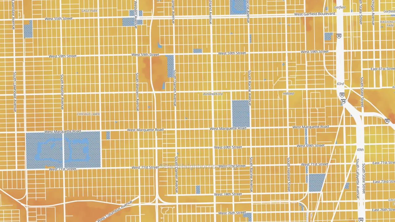 Transit Grade map of 60636, IL
