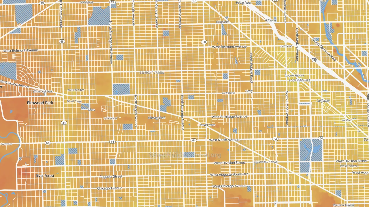 Transit Grade map of 60639, IL