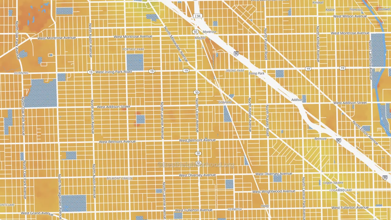 Transit Grade map of 60641, IL