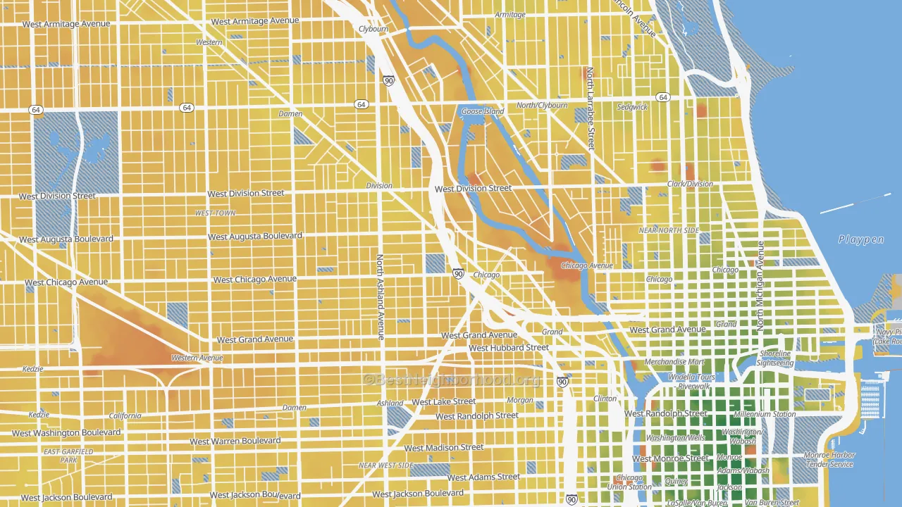 Transit Grade map of 60642, IL