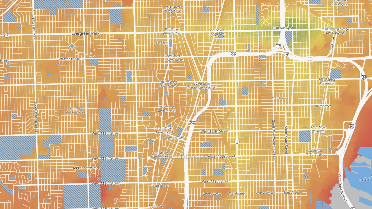 Transit Grade map of 60643, IL