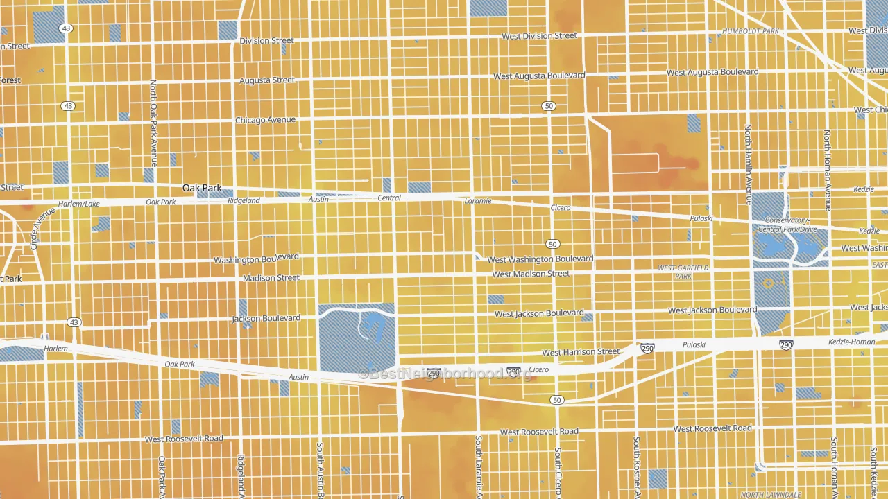 Transit Grade map of 60644, IL