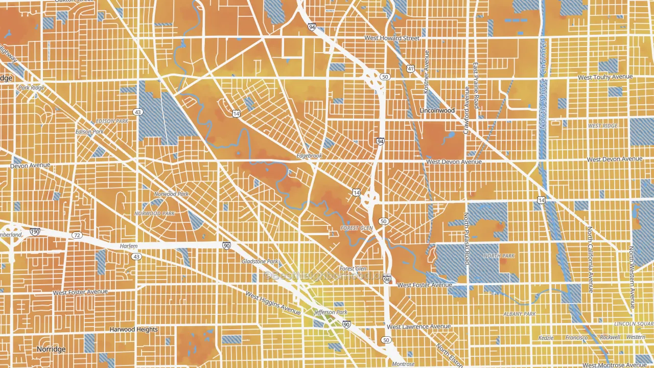 Transit Grade map of 60646, IL
