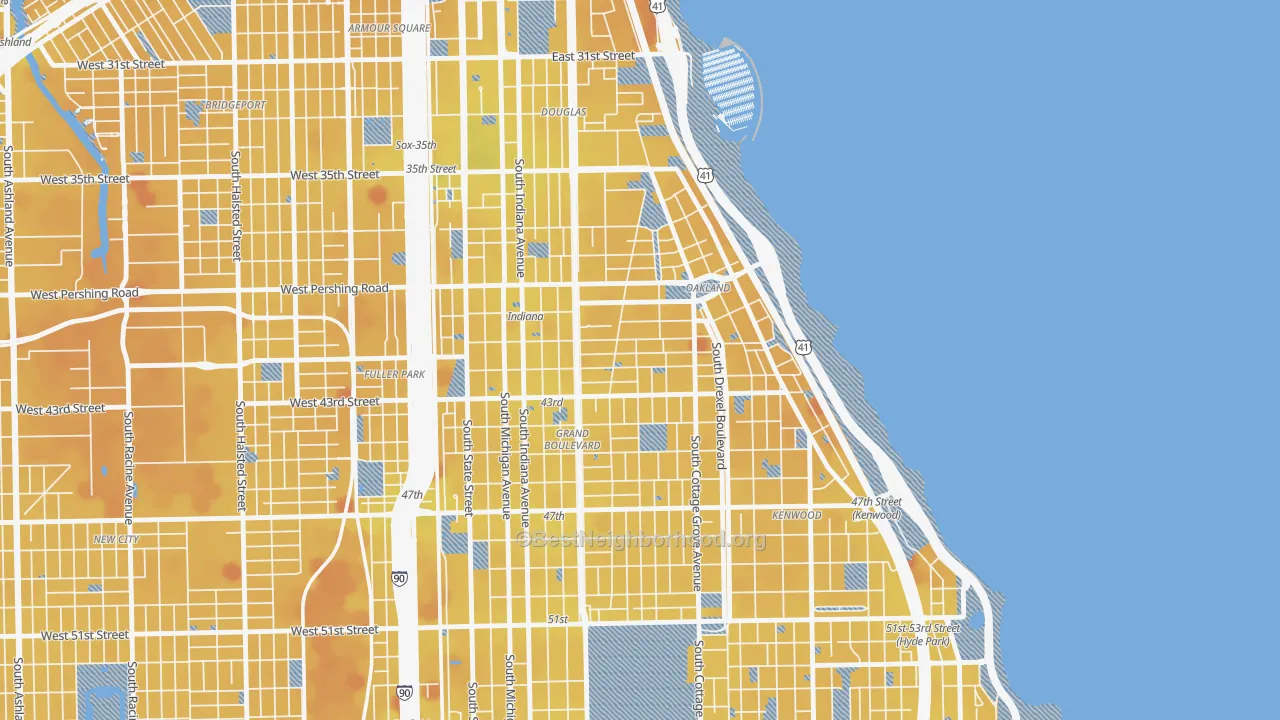 Transit Grade map of 60653, IL