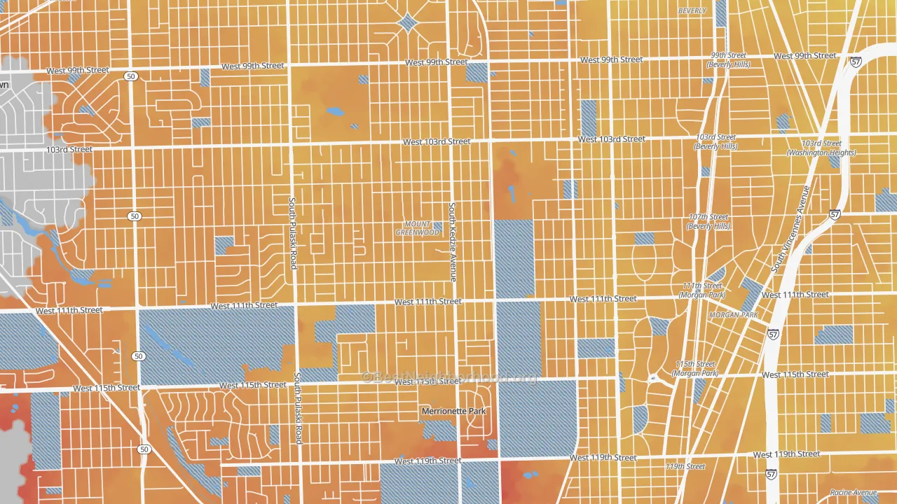 Transit Grade map of 60655, IL