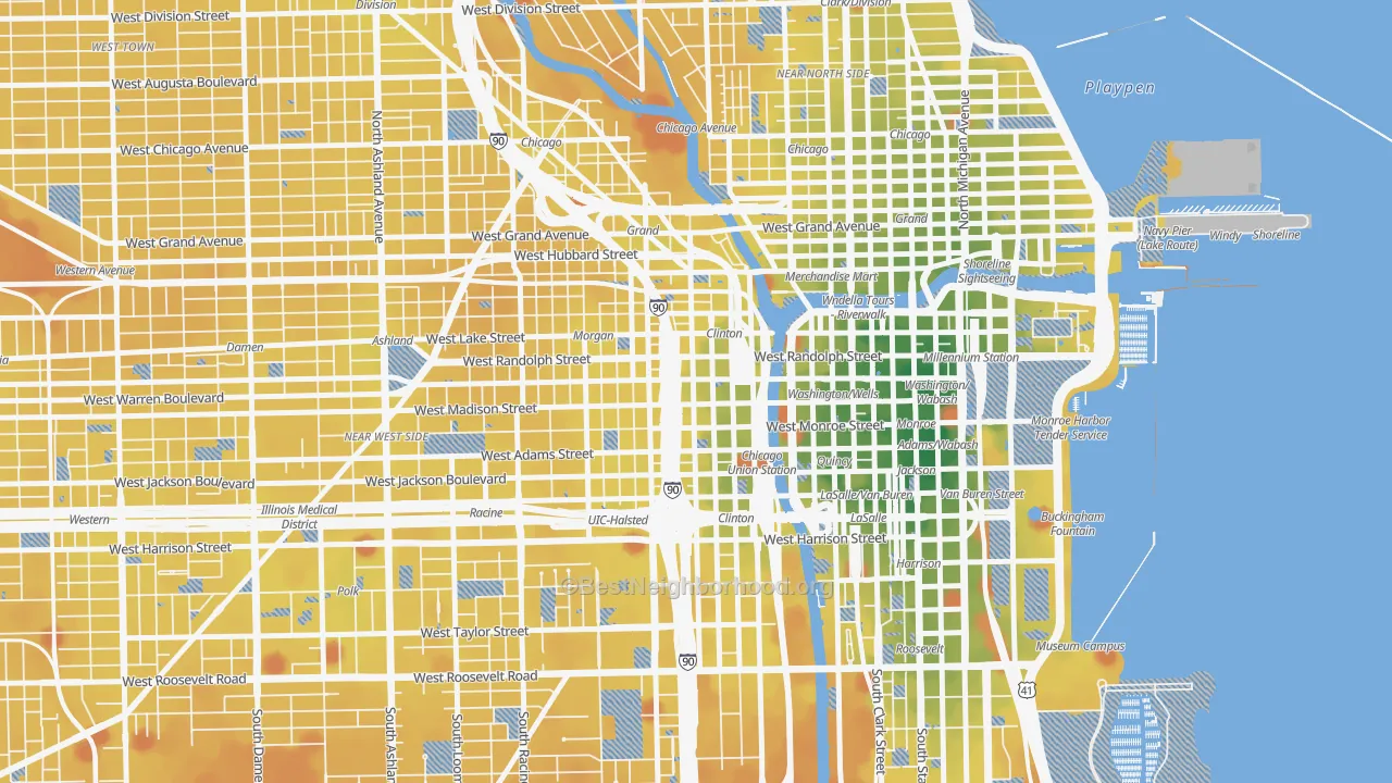 Transit Grade map of 60661, IL