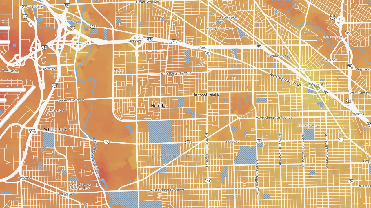 Transit Grade map of 60706, IL