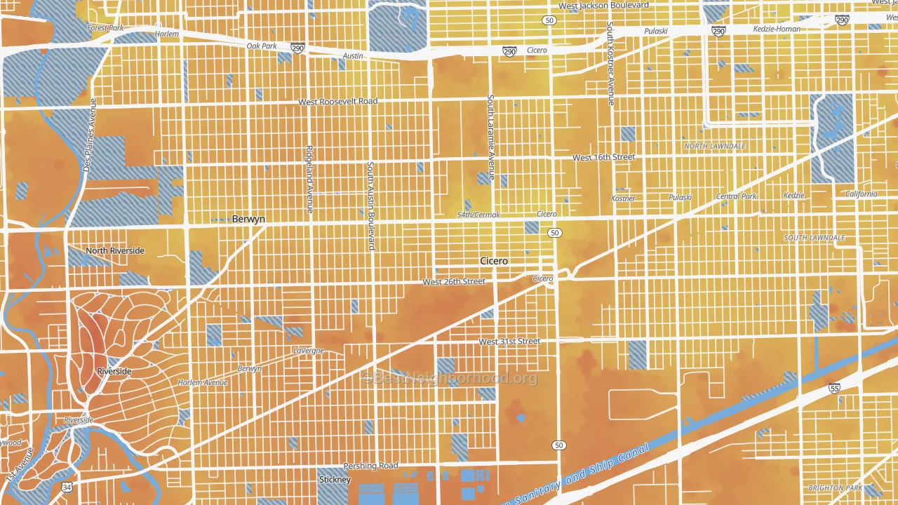 Transit Grade map of 60804, IL