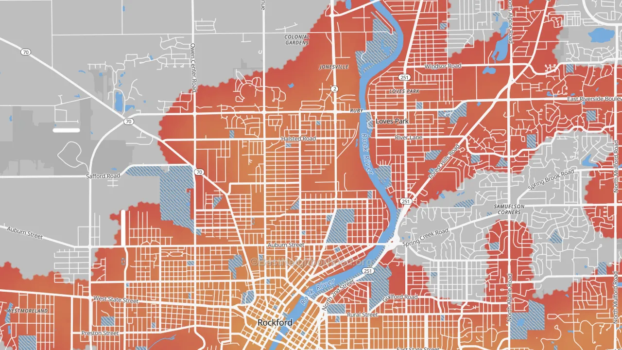 Transit Grade map of 61103, IL