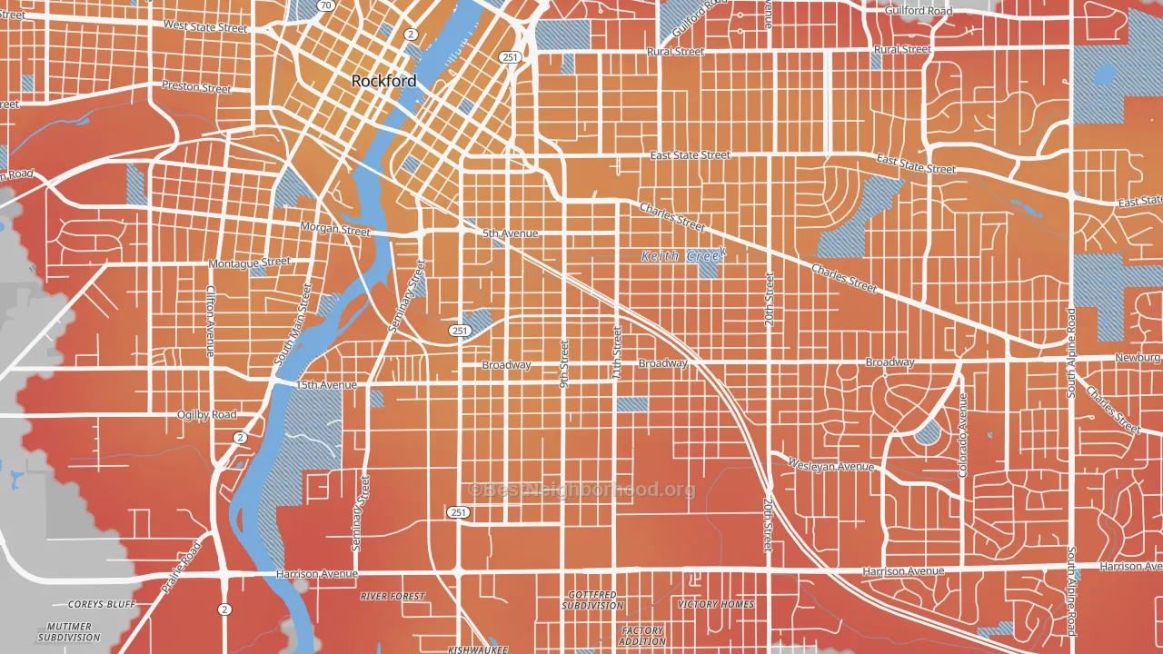 Transit Grade map of 61104, IL
