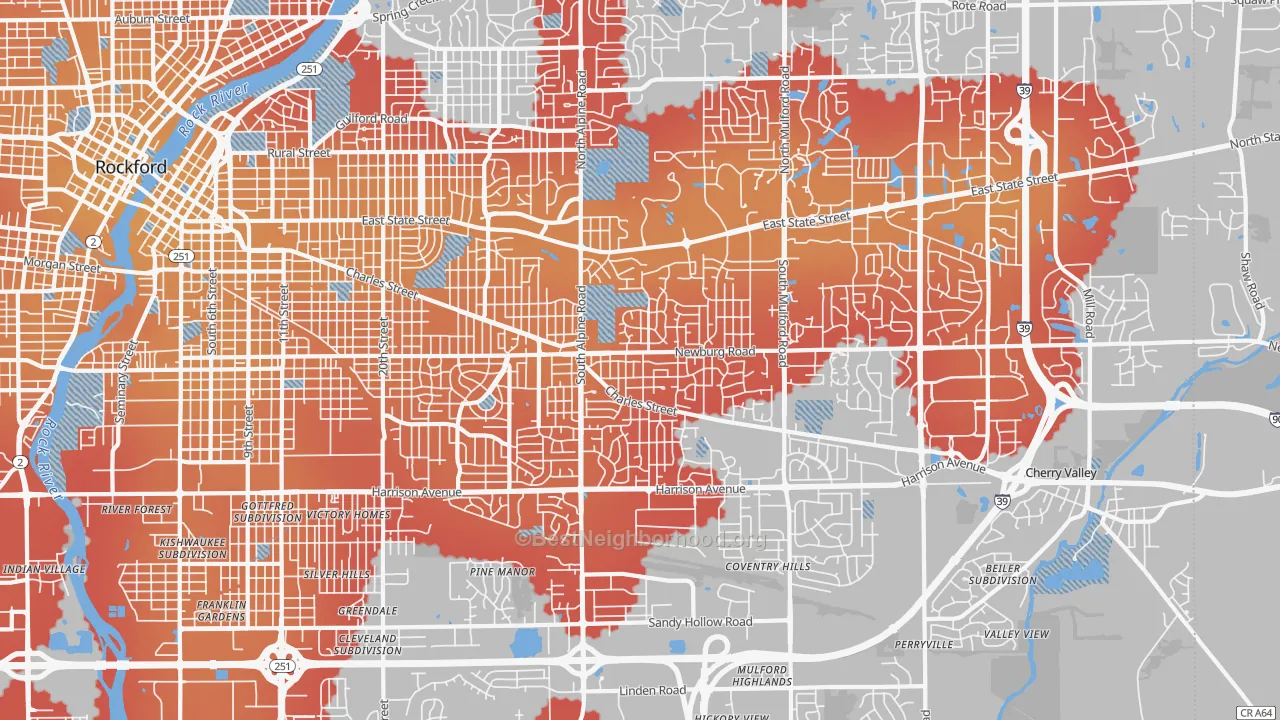Transit Grade map of 61108, IL